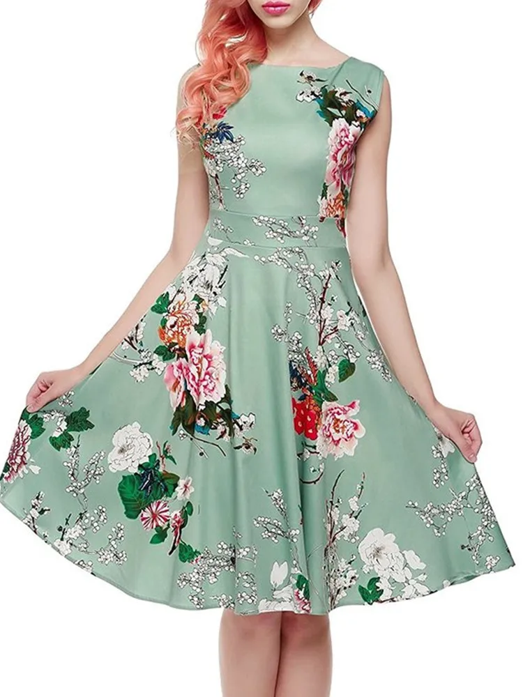 

Summer Vintage Dresses Women Sundress Party Print Sweet Clothes Robe Sexy Plus size Dress 2021 Gothic Clothing boho Beach Dress