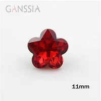 10pcslot size11mm exquisite red flower crystal buttons high quality imitation gemstone button for garments accessorieskk 554