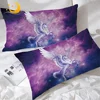 BlessLiving Unicorn Pillowcase Flying Horse with Wings Pillow Case Psychedelic Space Pillow Cover Romantic Purple Nebula Bedding 1