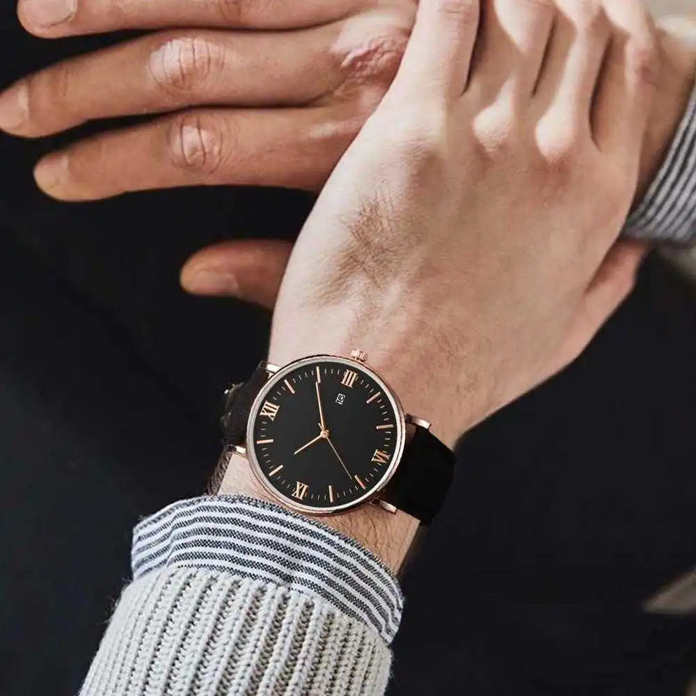 

Men's Watch Fashion Relogio Masculino Business Rose Gold Quartz Watches Mens Watches Top Brand Luxury Erkek Kol Saati Wholesale