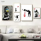 Забавные граффити Бэнкси, современное уличное искусство, холст, живопись, плакаты и принты, настенные картины для современного украшения дома, гостиной