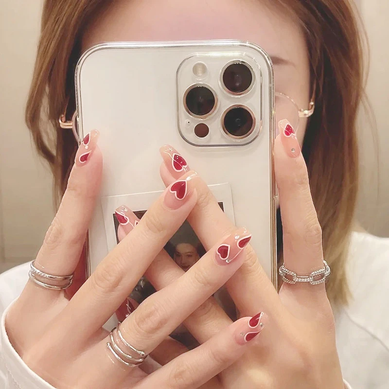 24Pcs Full Cover False Nails Peach Heart Pattern Wear Finished Nail Tablet Fake Nail Removable Manicure Ballerina False Nails
24Pcs Full Cover False Nails Peach Heart Pattern Wear Finished Nail Tablet Fake Nail Removable Manicure Ballerina False Nails