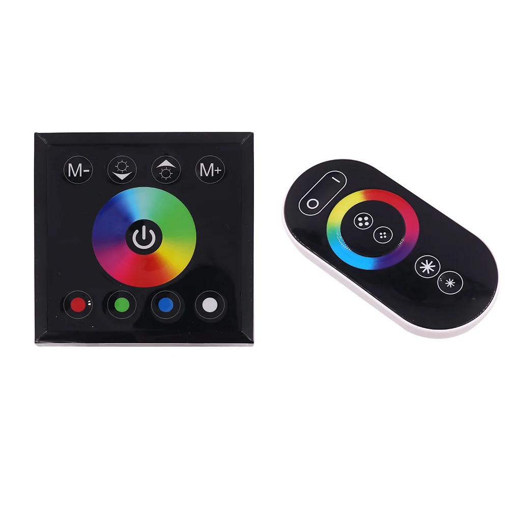 12V 24V DC Touch Remote Control RGB RGBW Led Strip Light Power Switch RF Touch Wall Panel Controller Swithing Accessories Black