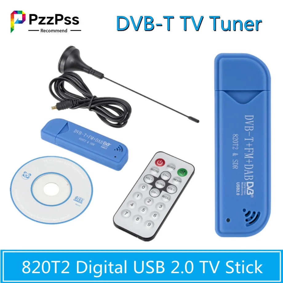 

Мини-приемник Цифровой PzzPss, USB 2,0, с программным обеспечением, радио, DVB-T R820T2 SDR
