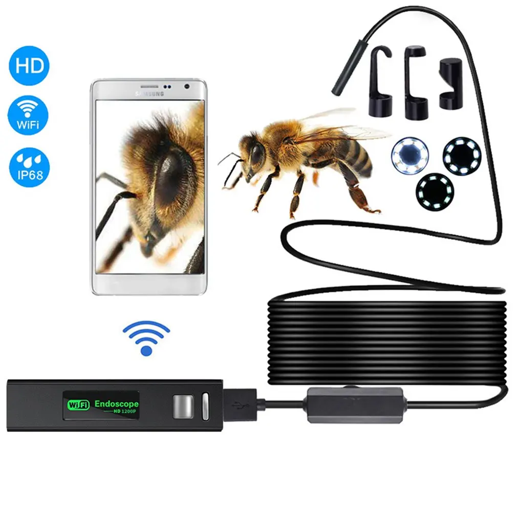 

wifi endoscope 1200P pipe 5M ultra-clear 8mm Long wireless transmission distance Compatible with multiple mobile phones 1 pcs