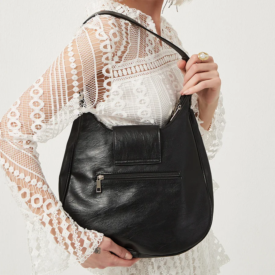 

Spring Saddle Vintage Women Shoulder Bags Retro Fashion Ladies Handbags Work PU Leather Female Side Bags Simple Girls Purses New