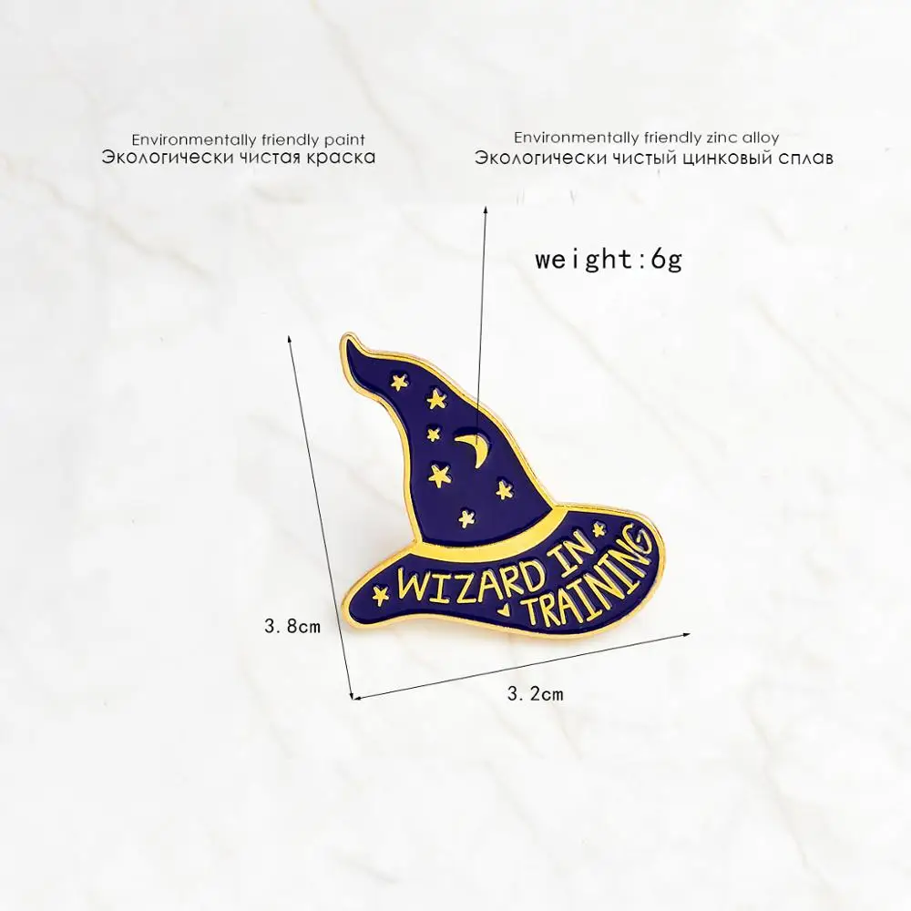 Волшебный волшебник шляпа готические значки Броши эмалированные заколки