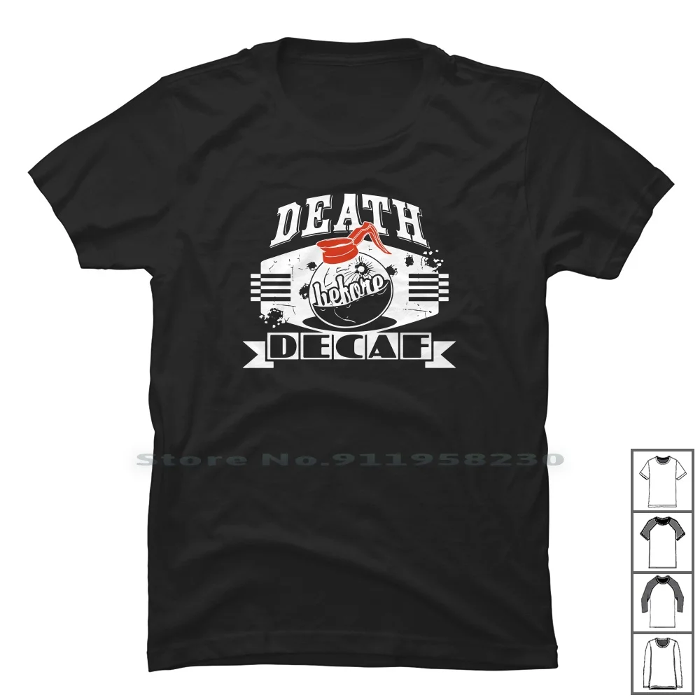 

Футболка с надписью «Death Before Decaf», 100% хлопок, смешная, с юмором