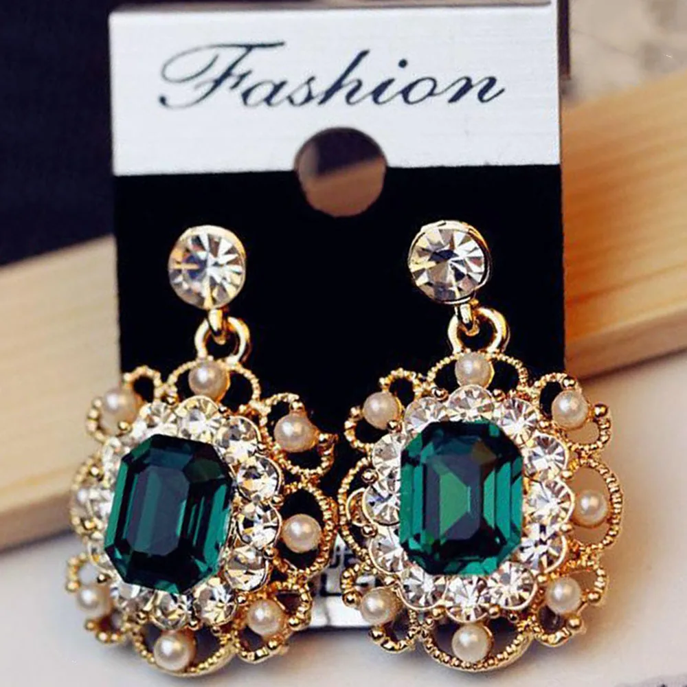 Новые модные серьги в стиле ретро с блестящими кристаллами Женские Ювелирные