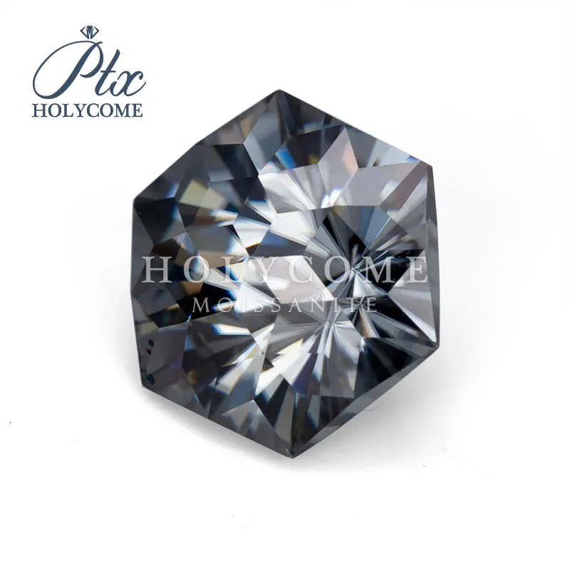 Серьги кольца с муассанитом и бриллиантами ювелирные изделия шестигранной