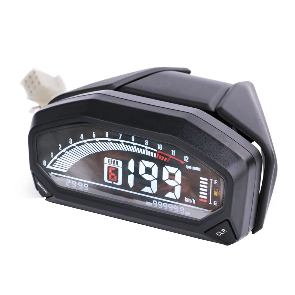 

Motorcycle Speedometer Odometer LED LCD Digital Tachometer w/ Sensor Motorbike Accessories for 1/2/4 Gang Series