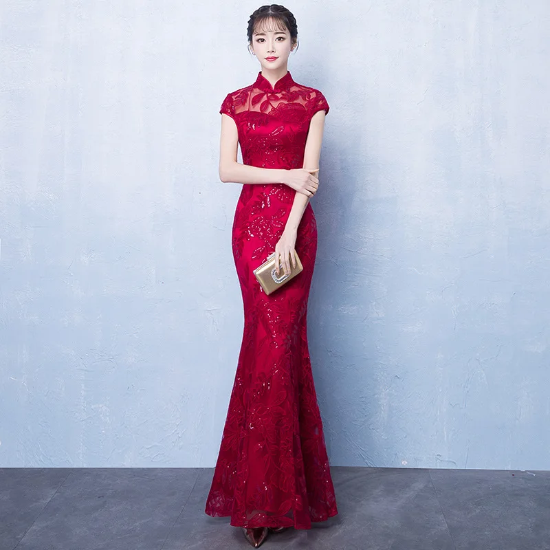 Новинка сексуальное длинное платье чонсам летнее традиционное в китайском стиле