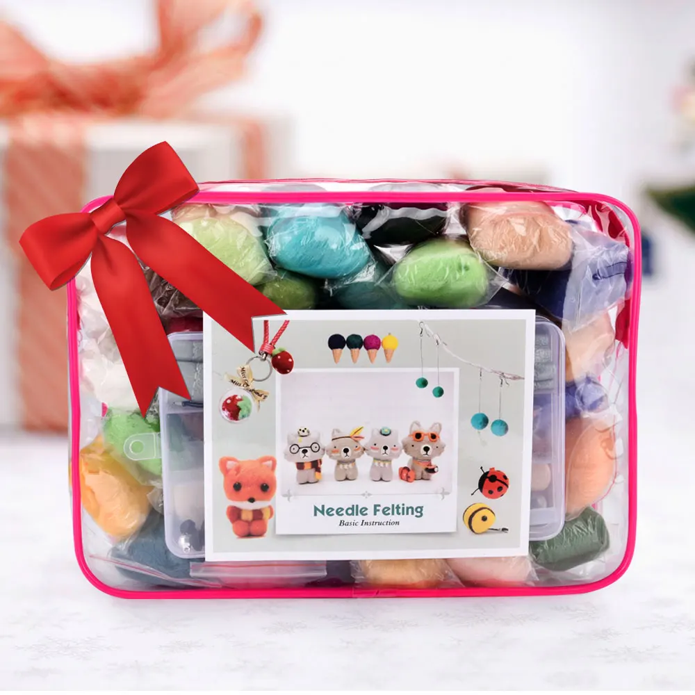 Набор для валяния шерстяных игл набор сделай сам 24 цветов шерсти фетра животных