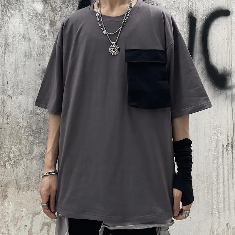 

Harajuku Tshirts short-sleeved Vintage Simple t-shirt women Highstreet tops tees hip hop causal loose lady clothes with Pocket