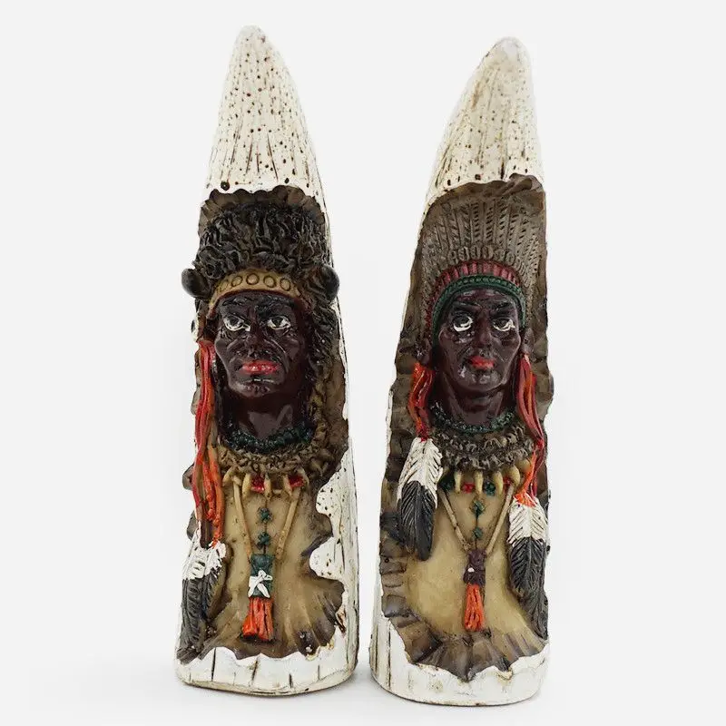 

Портретная статуя с индийскими рожками ручной работы, креативные поделки из смолы, подарки для туризма, коллекция, украшение для дома