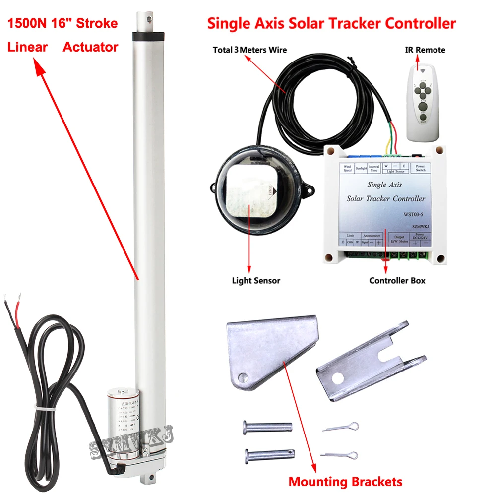 Трек слежения за солнечной батареей 1 кВт полный одноосевой Солнечный трекер с 16