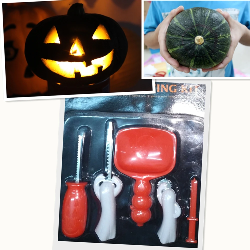 

5Pcs/set Stainless Steel Multi-function Pumpkin Carving Kit Halloween Engraving knives Accessories DIY Tool Set Gifts Children