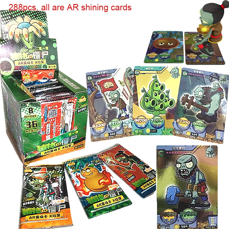 

Plant Zombies Shining Cards Flash Board Card VS Table Cards AR Game Collections Toys for Kids
