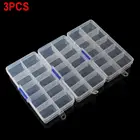 3 набора X 10 отсеков, маленький Органайзер, пластиковая коробка для хранения, рукоделие, бусины-предохранители для ногтей
