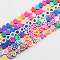 1 strap heartfruitanimalflower ploymer clay beads loose spacer clay beads for necklace bracelet diy jewelry making supplies