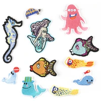 2021 new computer embroidered clothing accessories cloth sticker patch chest marine animal badge