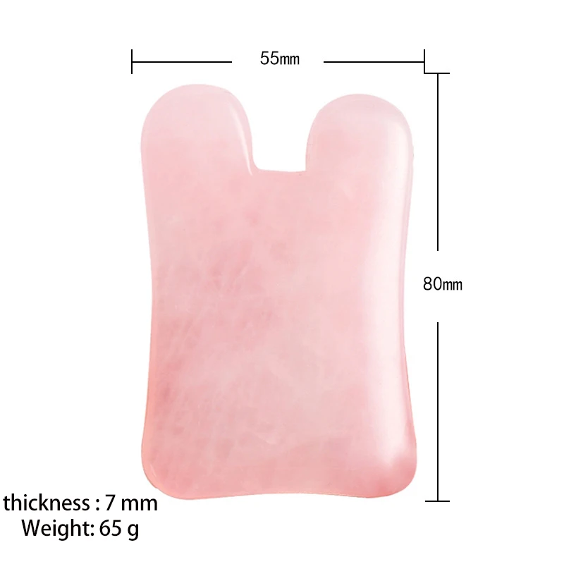 Массажная тарелка гуаша из натурального нефрита пластина розового кварца для
