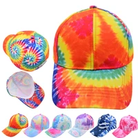 hanxi summer women men tie dyed baseball cap unisex irregular print cotton hat sun visor fashion hip hop casquette
