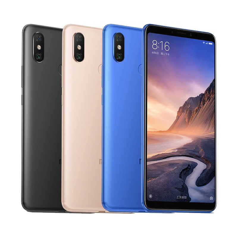 Мобильный телефон с глобальной ПЗУ Xiaomi Mi Max 3, 4 ГБ, 64 ГБ, Восьмиядерный процессор Snapdragon 636, 5500 мАч, экран 2160x1080, 6,9 дюйма, 12 Мп+ 5 МП, OTA