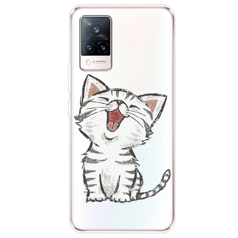 ДЛЯ vivo V21 5G чехол прозрачный мягкий термополиуретановый силиконовый для телефона