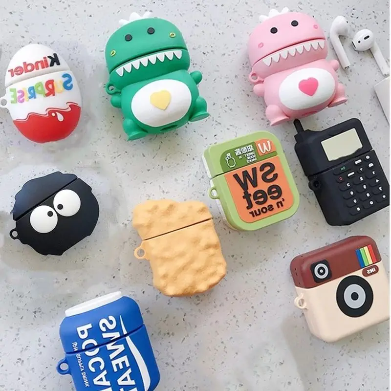 

Мягкий силиконовый чехол с 3D рисунком дракона для Apple Airpods 2 1