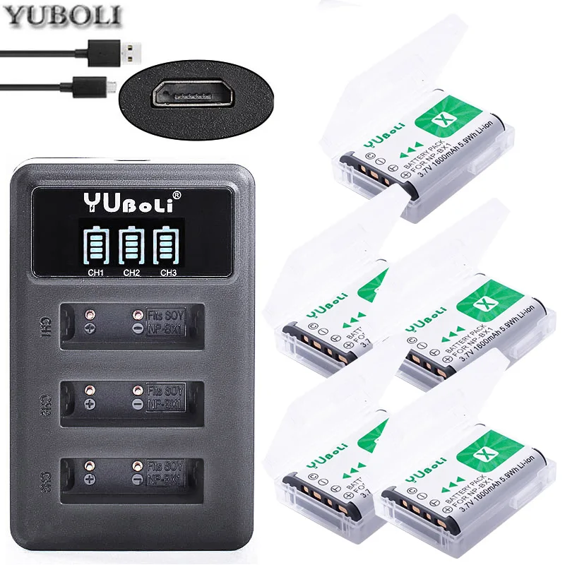 charger and 5battery NP-BX1 npbx1 np bx1 np bx1 Батарея для sony DSC-RX100 DSC-WX500 Характеристическая вязкость полимера HX300 WX300 HDR-AS15 X3000R MV1 AS30V HDR-AS300 as100v as200v - Цвет: charger and 5battery