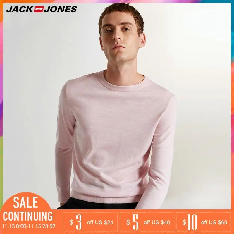 Jack Jones осень зима новый мужской круглый вырез шерстяной свитер | 218324540|Джемперы|