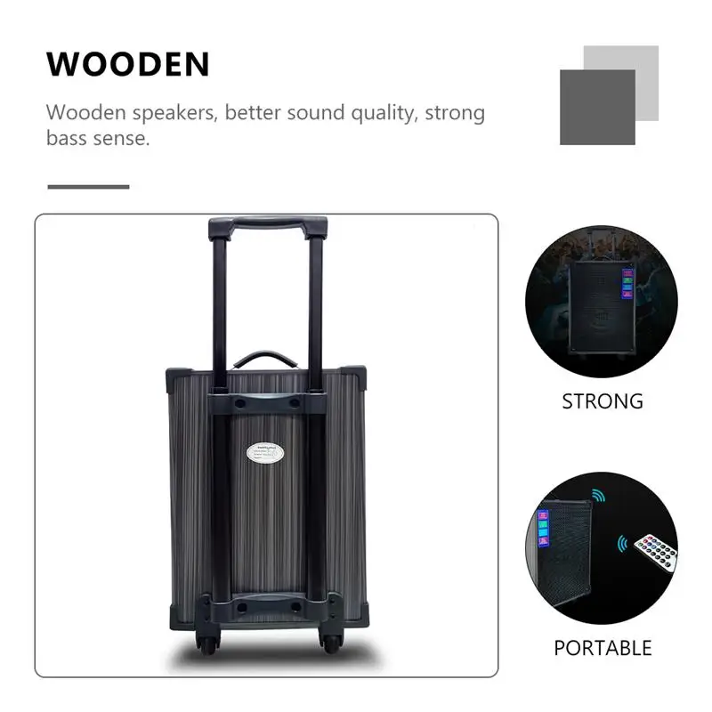 

Portable Loudspeaker Box Wooden Wireless Speaker Outdoor Voice Box (US Plug)
