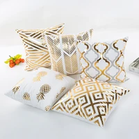 cushion cover 18 letter gold foil printing pillow case throw cushion cover sofa home decor