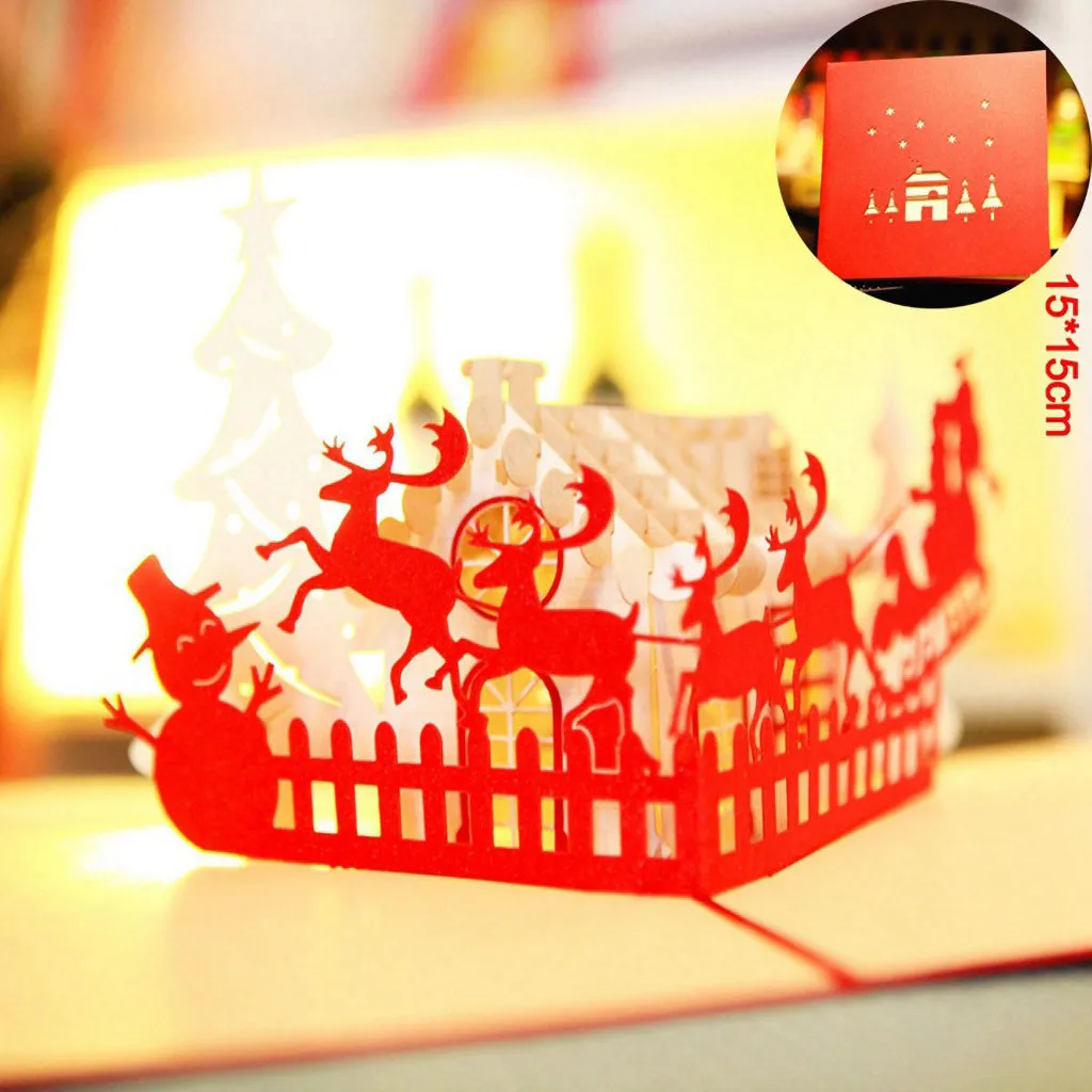 Счастливого Рождества 3D карты для свадебной съемки возлюбленных с открытки на