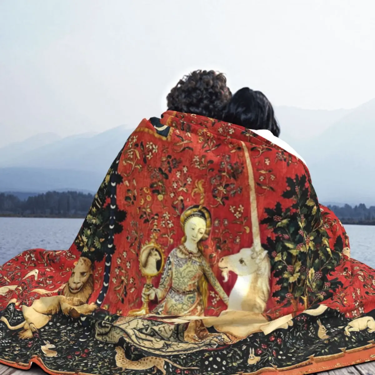 Женское одеяло с изображением единорога флисовое всесезонное теплое покрывало в