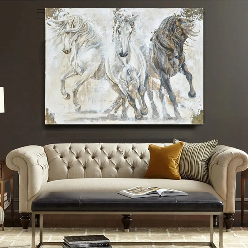 

Vintage Horses Picture Modern Home Decoration Canvas Painting Wall Art Mural For Living Room Bedroom Dining Bar Decor