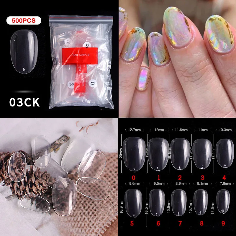 

500pcs Faux Ongles Nail Tips Acrylic Coffin Nails 10 Sizes Lady Full Cover False Nail Tips with Case for Nail Salon DIY Nail Art