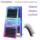 Ресницы NAGARAKU rainbow lash color lash ombre синтетические норковые мягкие натуральные отдельные ресницы для наращивания