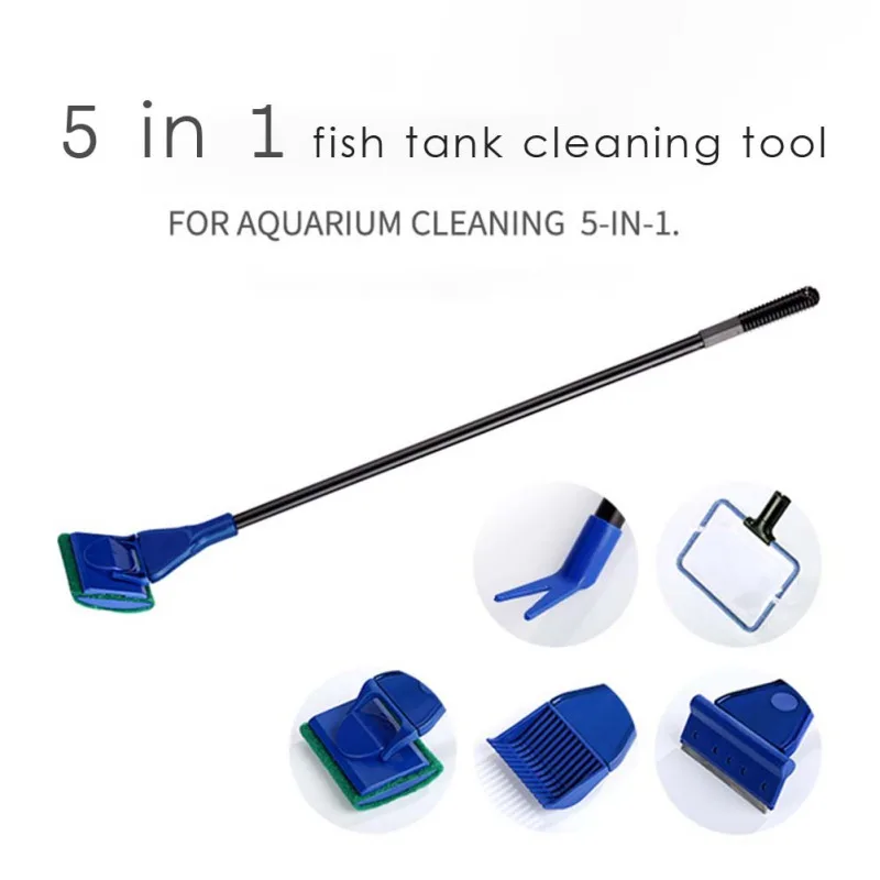

Fish Tank Cleaning Kit Water Grass Clip Fish Net Algae Scraper Brush Glass Eraser 5in1 Cleaning Tools Set Cleaning Tools