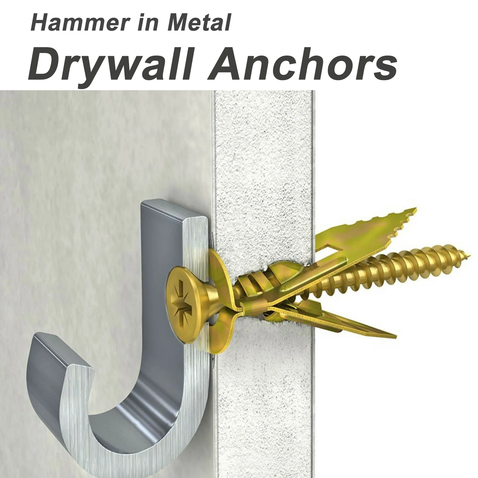 200PCS Hammer in Metal Drywall Anchors 10x30mm with Self Tapping Screws Kit Drilling Plasterboard Wall Fixing Plug | Обустройство