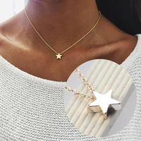 hot fashion korean version of the new necklace personality simple five pointed star thickening womens necklace wholesale sales