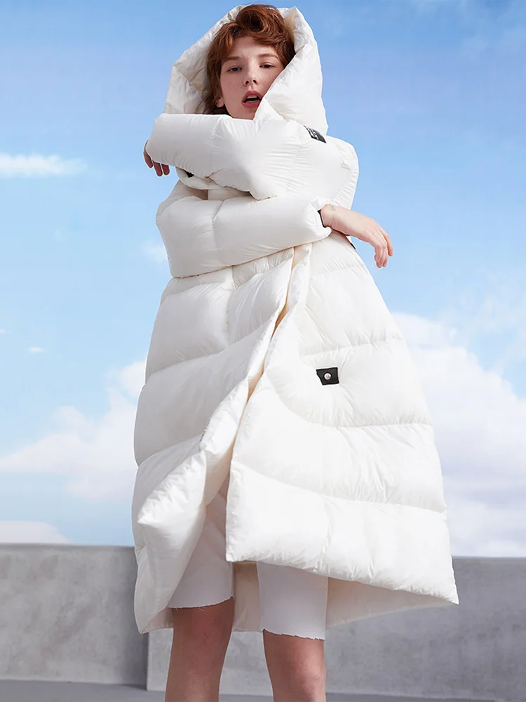 Пуховик женский оверсайз новинка 2019 зимняя куртка длинная и плотная модная
