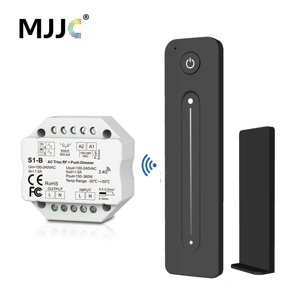 LED Dimmer 220V 230V Wireless Remote Control AC Triac RF Switch Push Dimmer 2.4G Smart WIFI Dimer for LED Lamp Bulb Light S1-B