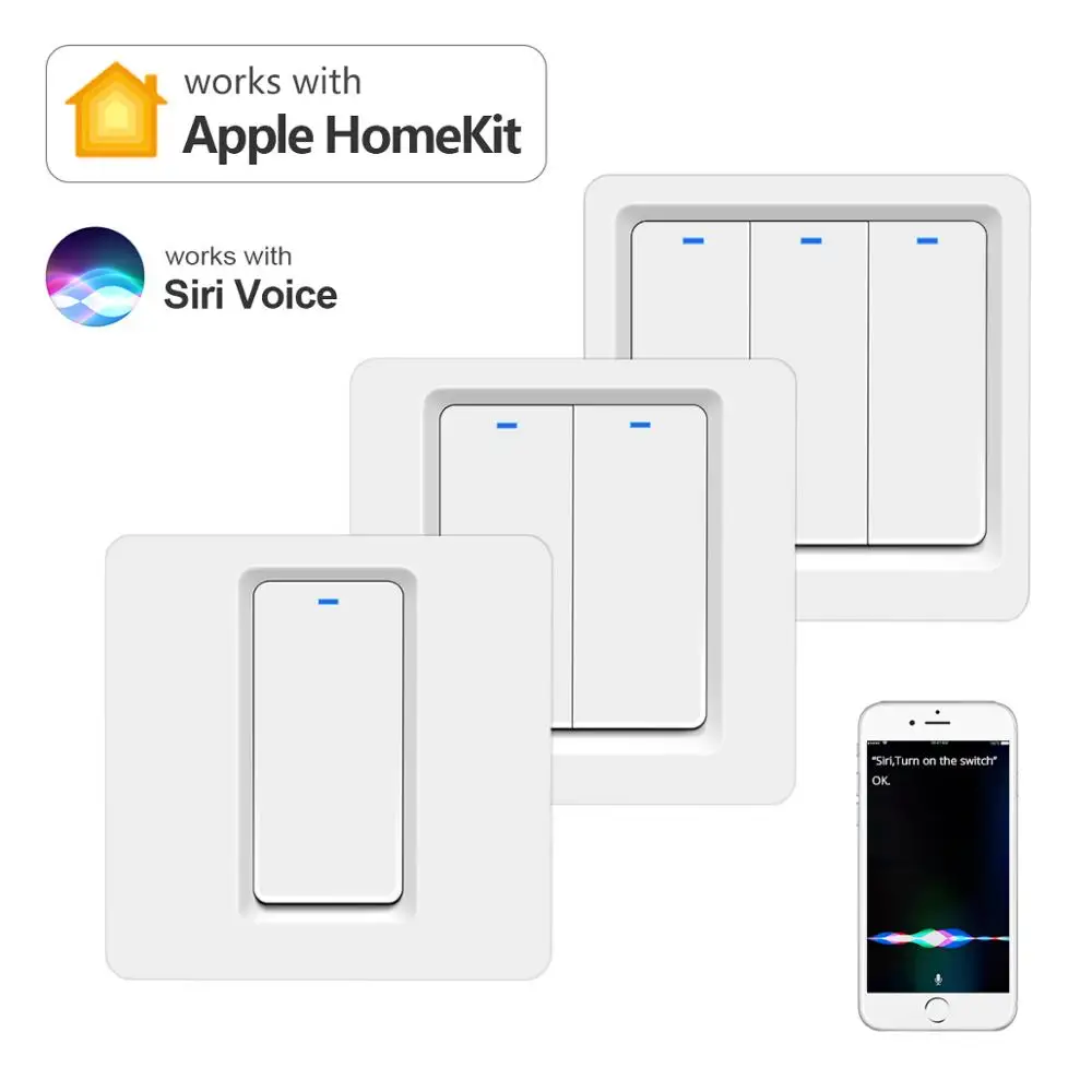 Умный дом светильник переключатель работать с Apple Homekit Siri голос Управление Wi Fi