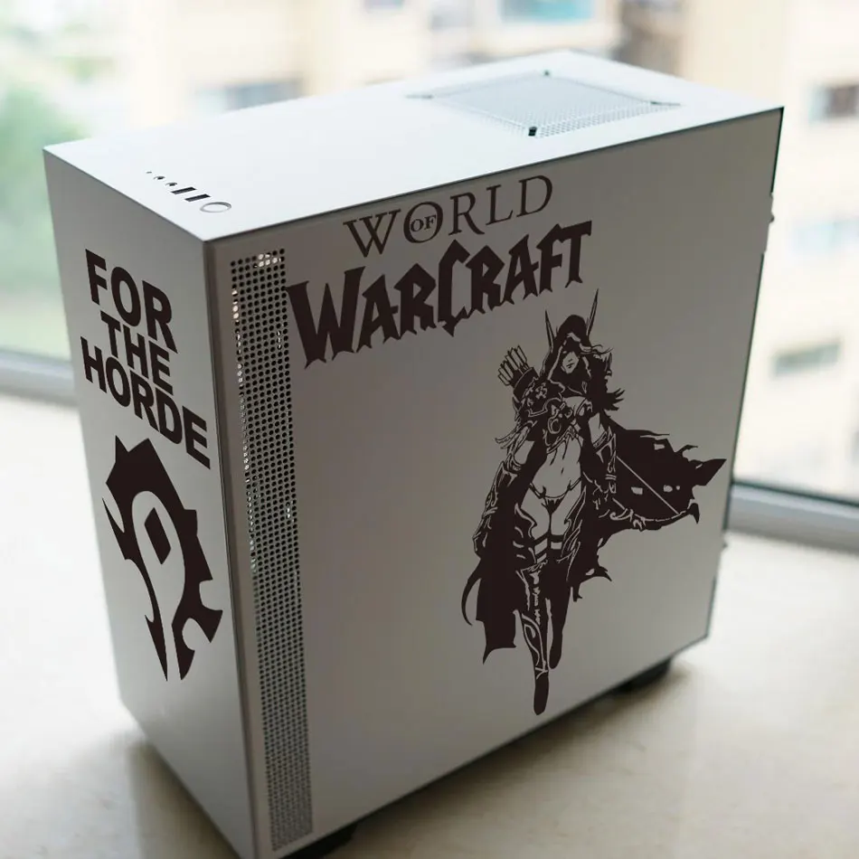 Игровой чехол World of Warcraft для ПК наклейка s ATX Mid компьютера стеклянная декоративная