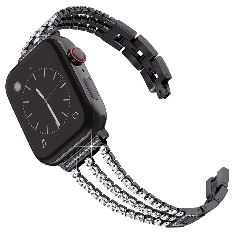 

Diamond Metal Bands for Apple Watch Band Luxury 44/40/42/38mm Women's Jewelry Belt for IWatch Strap Serie SE 6 5 4 3 Bracelet