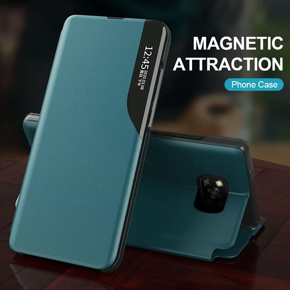 smart magnetic flip case for xiaomi poco x3 pro pocox3 x3pro xiomi pocco f3 m4 m3 5g x f 3 m 4 nfc stand book phone cover coque free global shipping