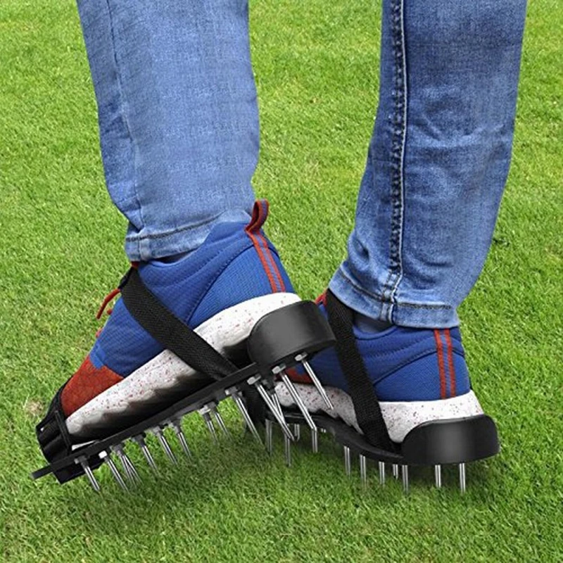 1Pair Grass Spiked Gardening Walking Revitalizing Lawn Aerator Sandals Shoes Nail Tool Cultivator Yard Garden | Инструменты