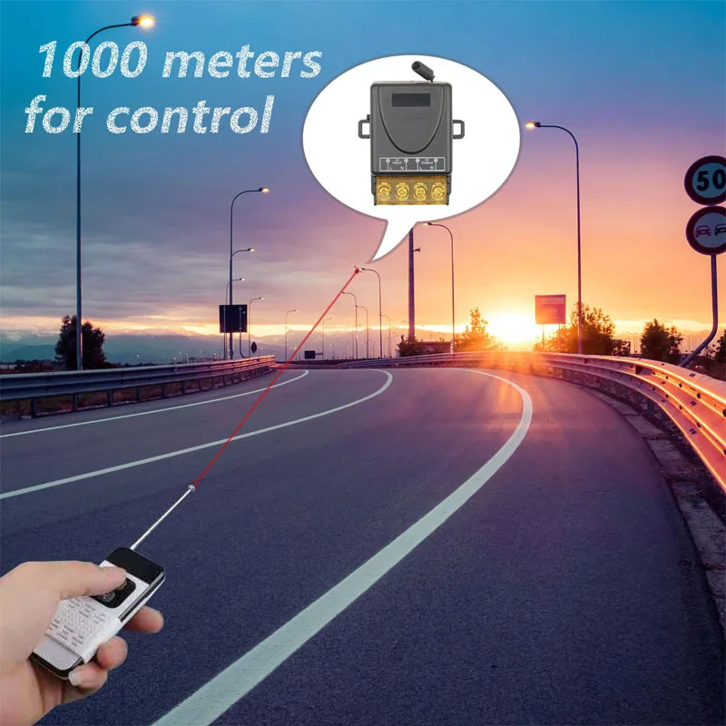 433Mhz Radio Frequency Remote Control Switch AC 220V 110V 30A Wireless Relay Receiver and Transmitter 1000 Meters Long Distance |